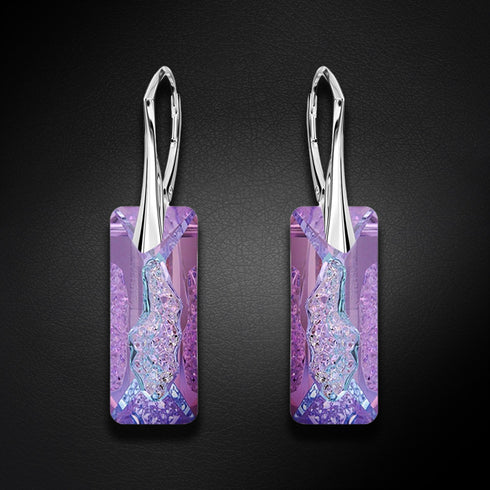 Серебряные серьги "Augošais Kristāls II (Vitrail Light)" с кристаллами Swarovski™